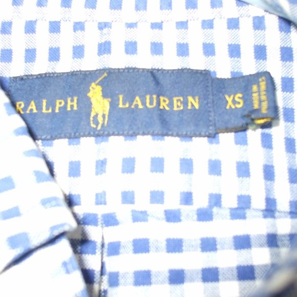Blue and White checked Ralph Lauren Boys Button Down - Picture 2 of 4